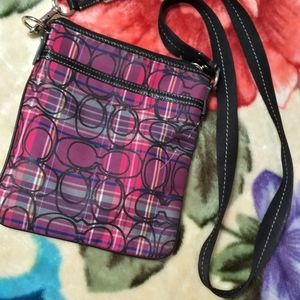 Purple and pink coach crossbody